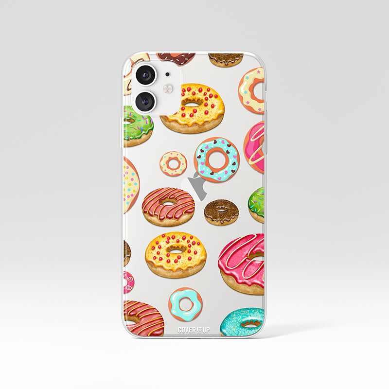 Donut Pattern Clear Silicone Case