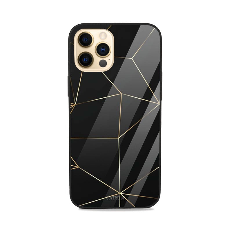 Gold and Black Pattern Glass Case