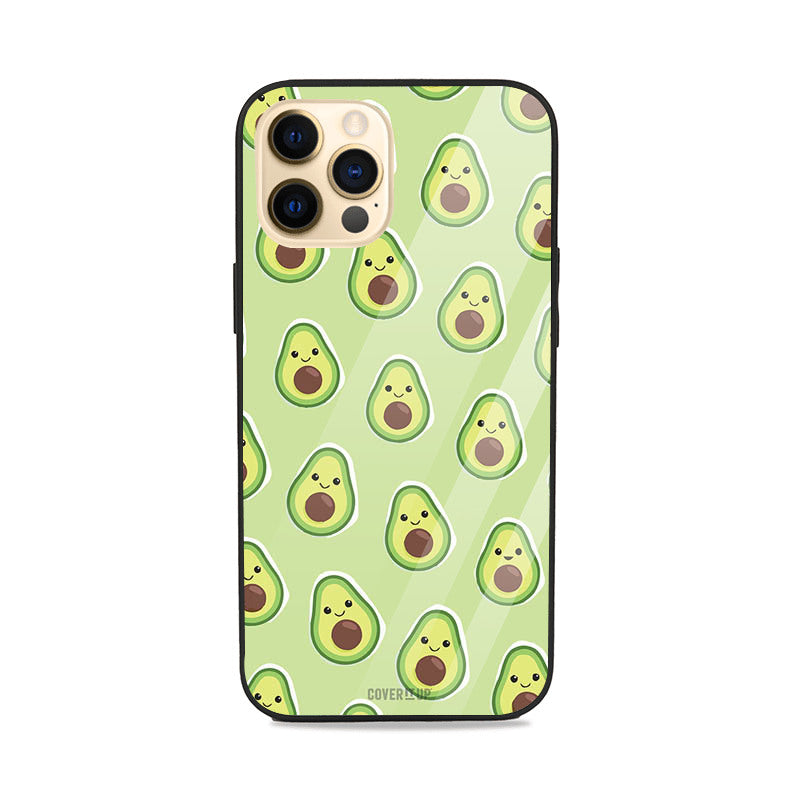 Green Avocado Pattern Glass Case