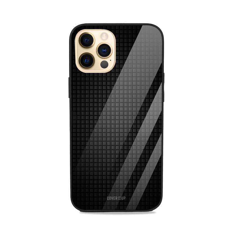 Grey Black Squares Glass Case