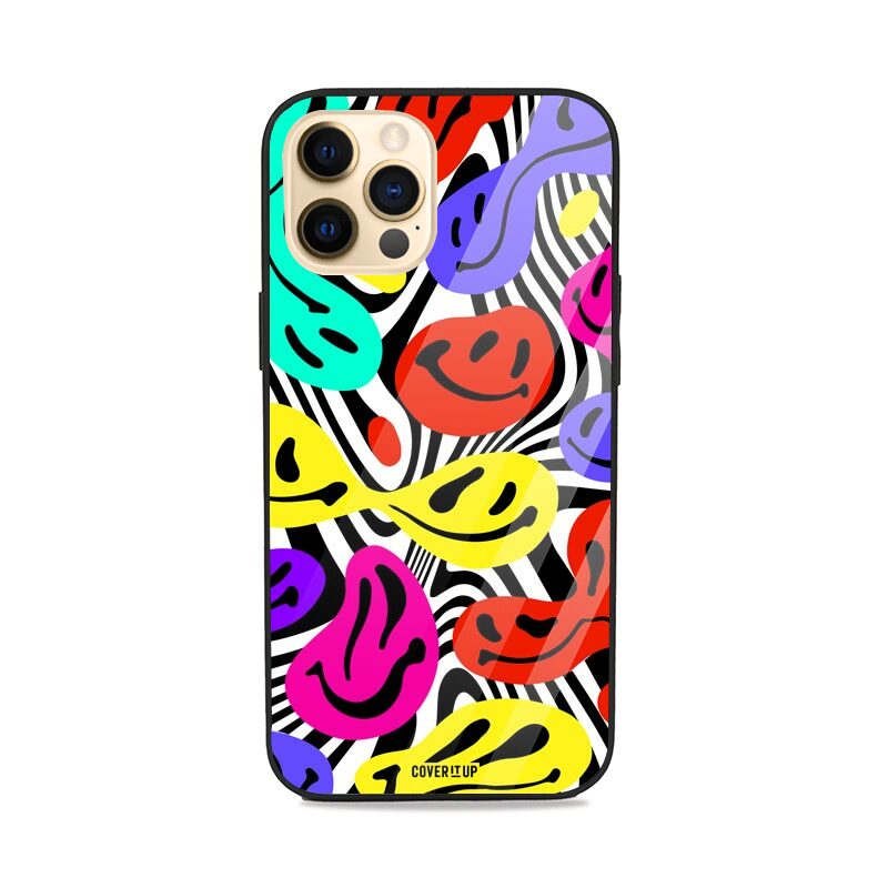 Groovy Colourful Smiles Glass Case