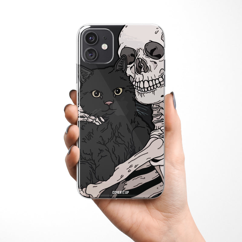 Black Cat Love Clear Silicone Case