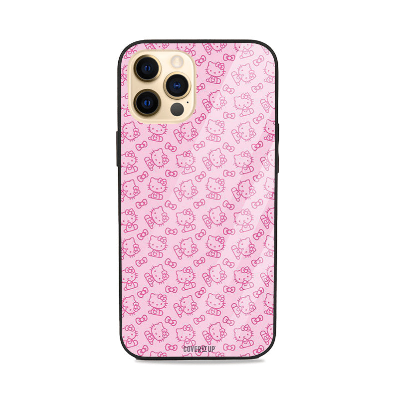 Hello Kitty Pattern Glass Case Mobile Phone Cover from coveritup.com