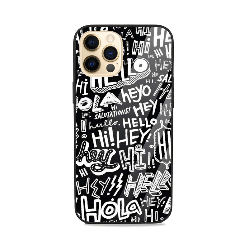 Hey Hello Hola Glass Case
