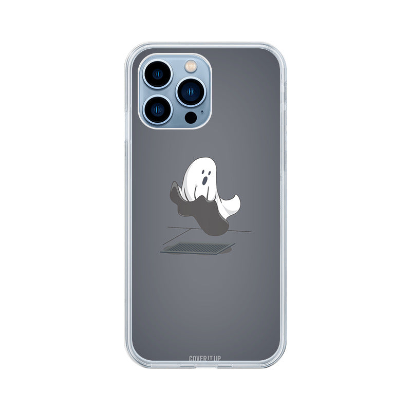 Cute Ghost Dark Grey Clear Silicone Case