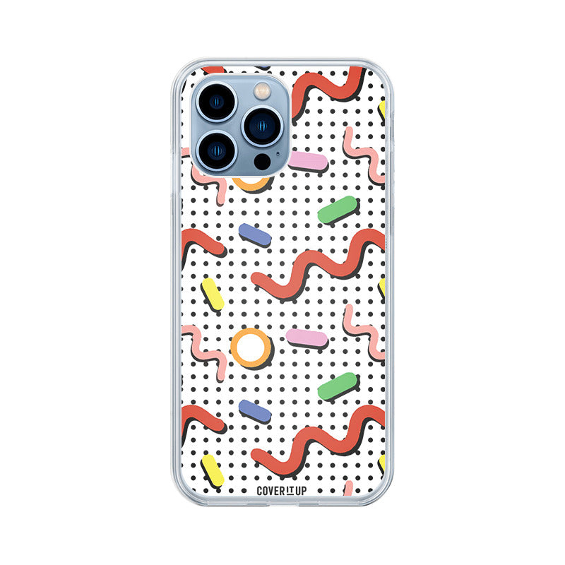 Memphis Pattern Clear Silicone Case