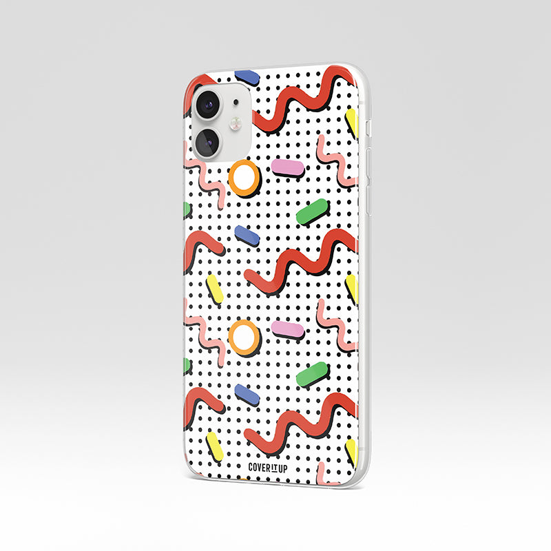 Memphis Pattern Clear Silicone Case