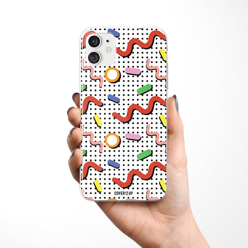 Memphis Pattern Clear Silicone Case