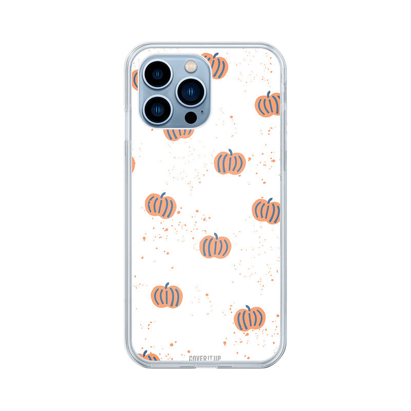 Minimal Pumpkin Pattern Clear Silicone Case