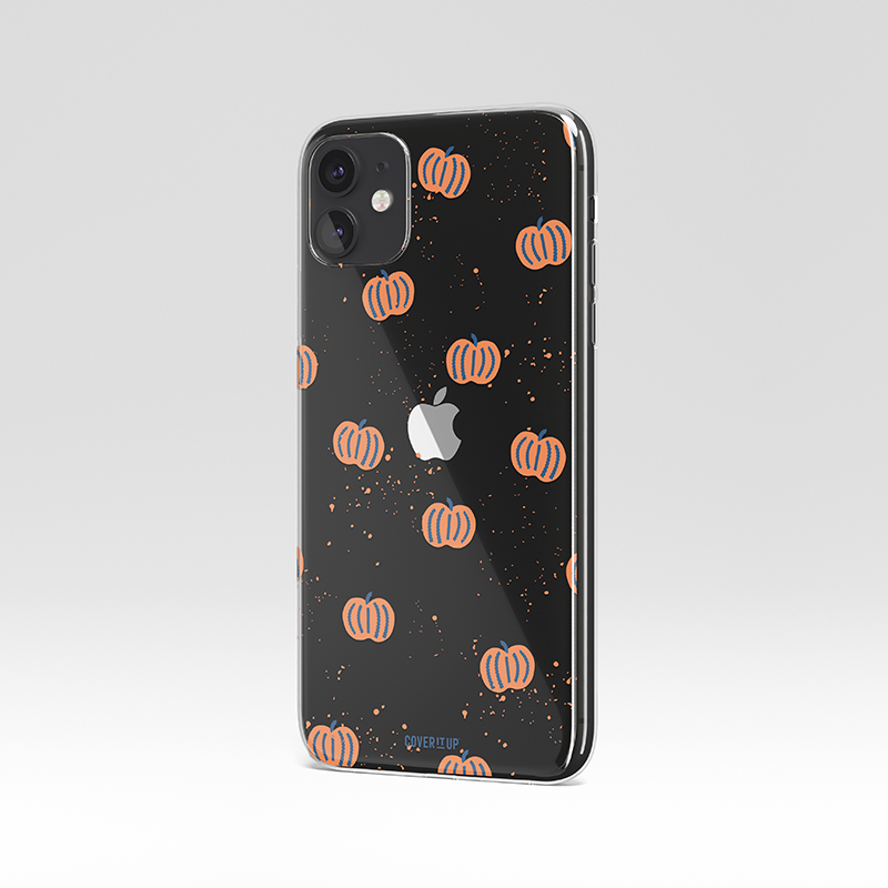 Minimal Pumpkin Pattern Clear Silicone Case