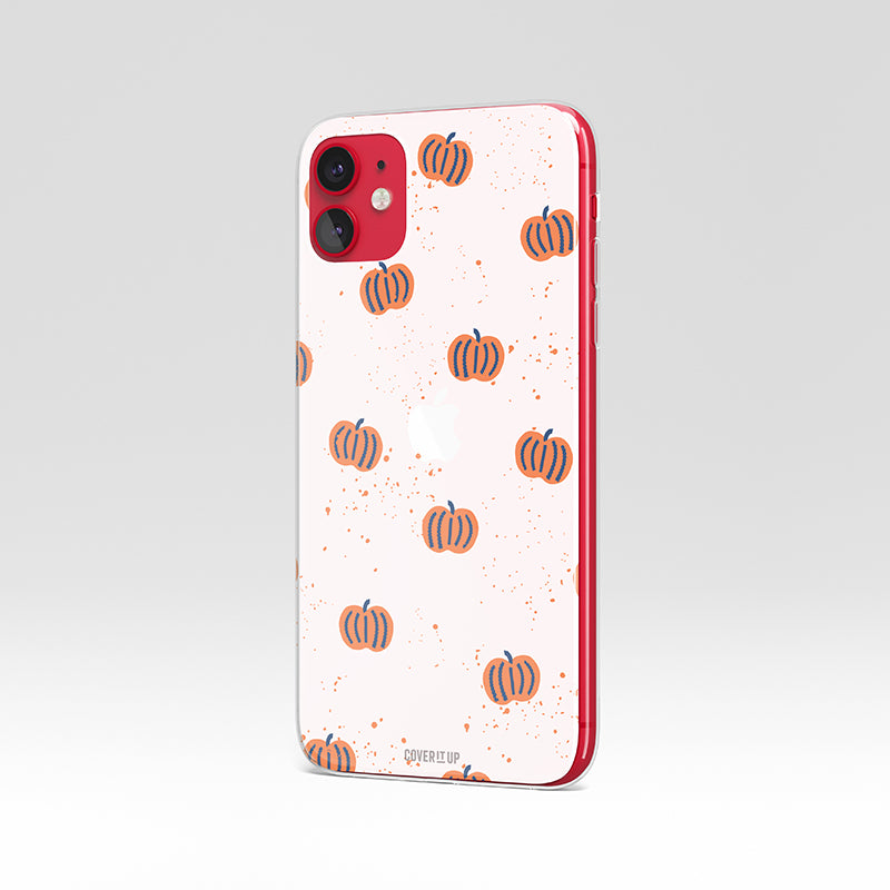 Minimal Pumpkin Pattern Clear Silicone Case