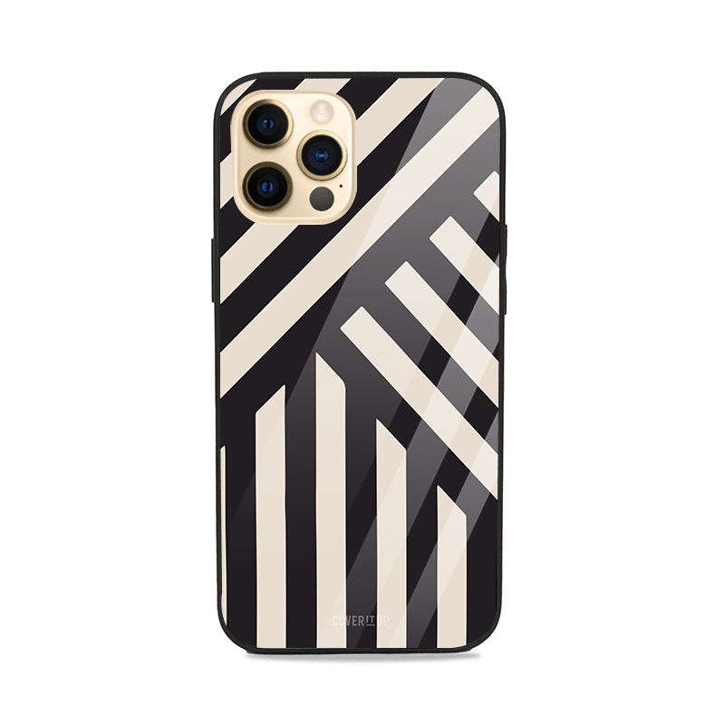 Monochrome Lines Glass Case