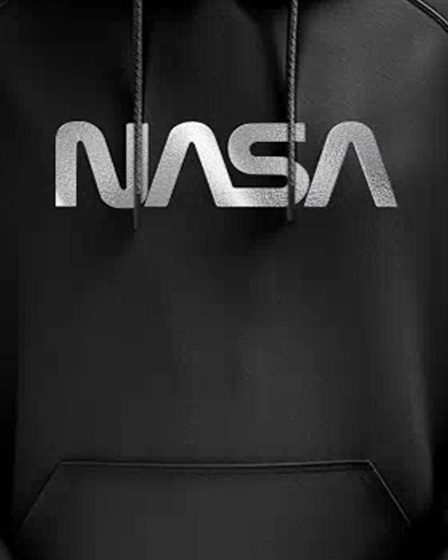 NASA Worm Silver Foil Logo Black All Season Hoodie