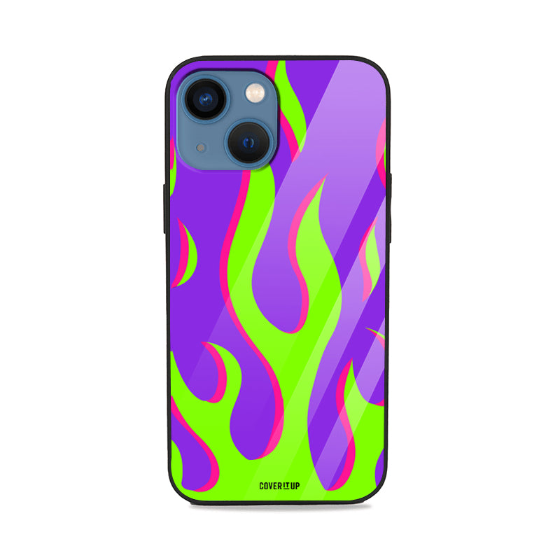 Neon Flames Glass Case