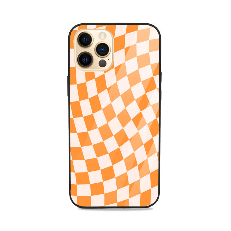 Orange Checkered Glass Case