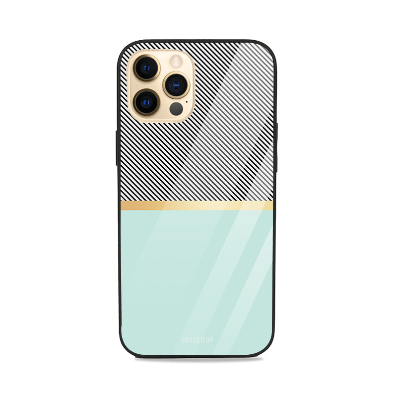 Pastel Green Base Stripes Glass Case