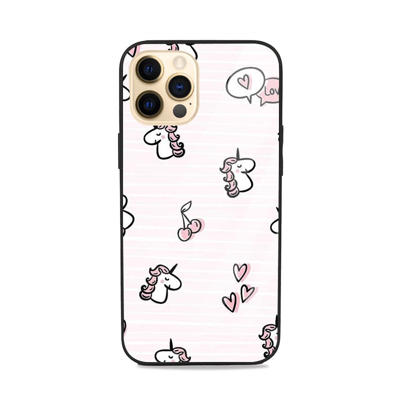 Pink Unicorn Glass Case