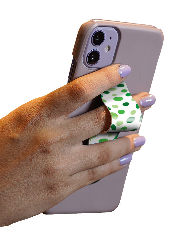 Shades Of Green Polka Dots Slider Phone Grip