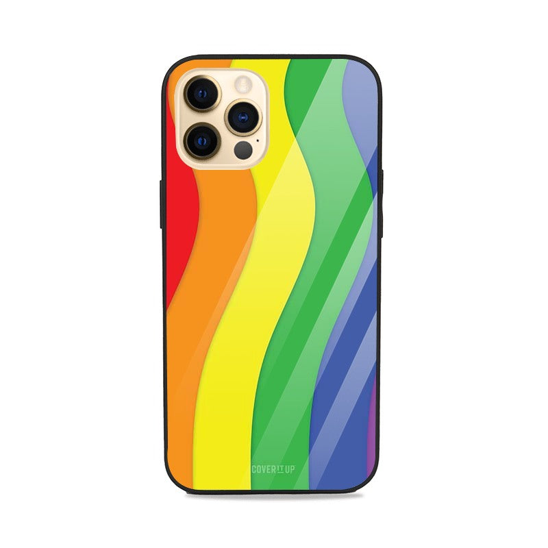 Rainbow Waves Glass Case