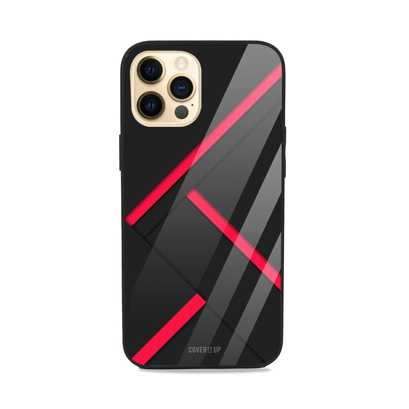 Red Disort Stripes Glass Case