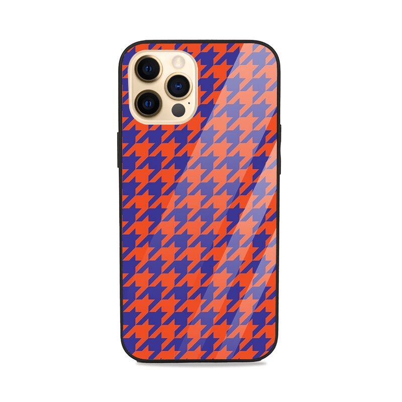 Red Hounds Tooth Pattern Glass Case Glass Case