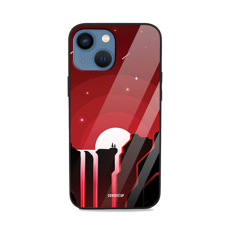 Red Landscape Glass Case