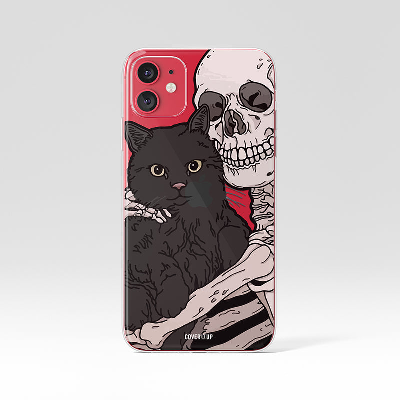 Black Cat Love Clear Silicone Case