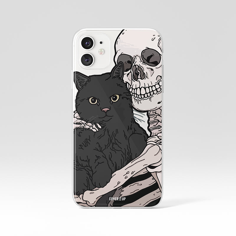 Black Cat Love Clear Silicone Case