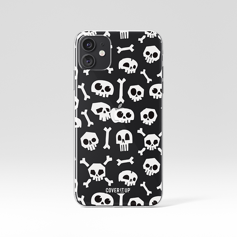 Skull Print Clear Silicone Case