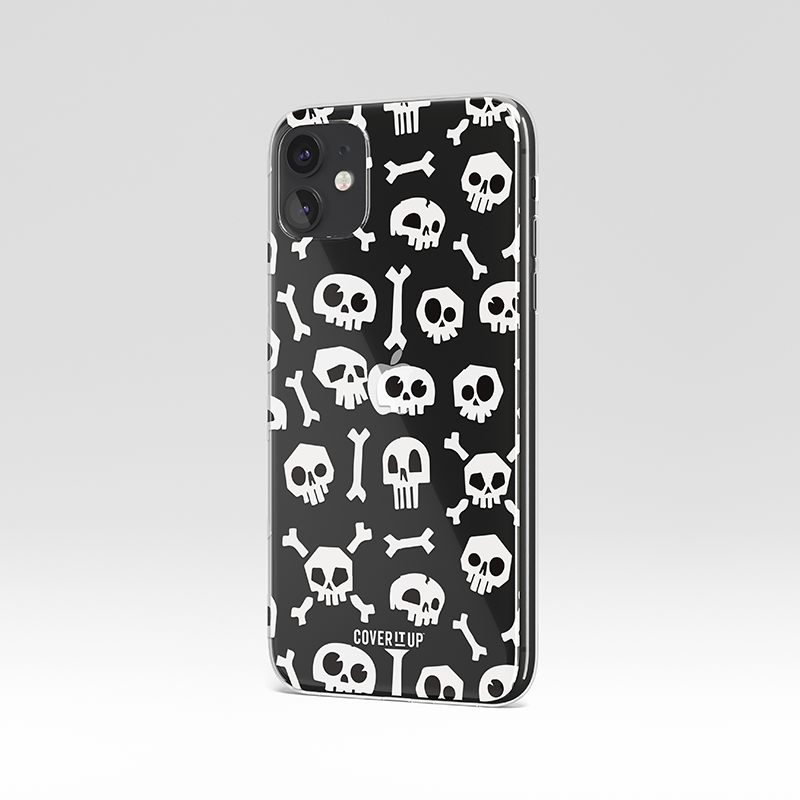 Skull Print Clear Silicone Case