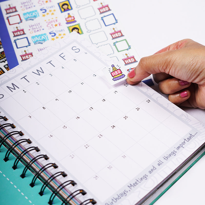 The Positivity Planner 2025 - Fun Yellow Animal Themed Printed Planner