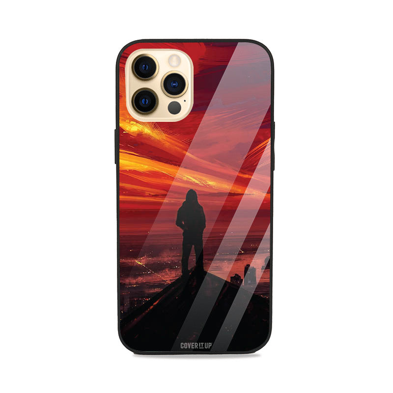 Vibrant Red Sky Glass Case Mobile Phone Cover from coveritup.com
