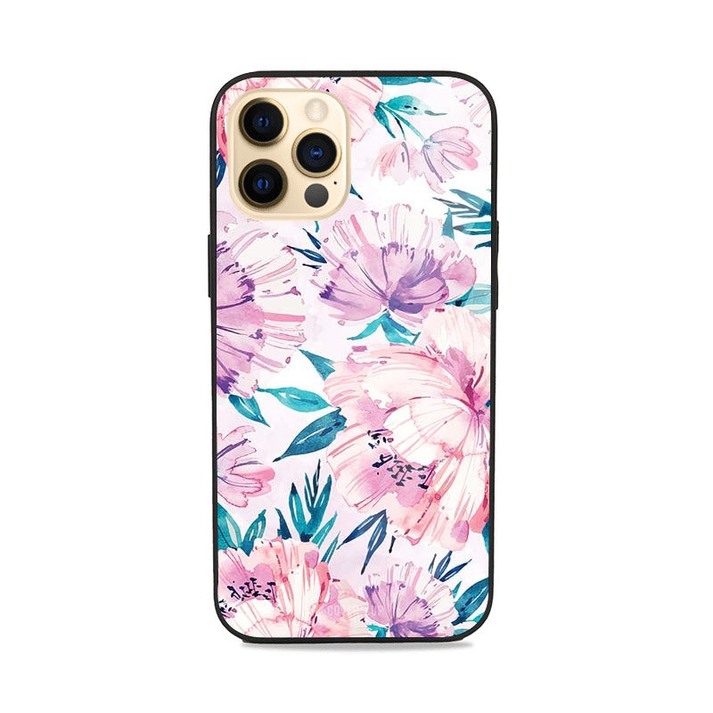 Watercolour Flowers Glass Case