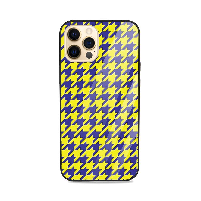 Yellow Hounds Tooth Pattern Glass Case Glass Case