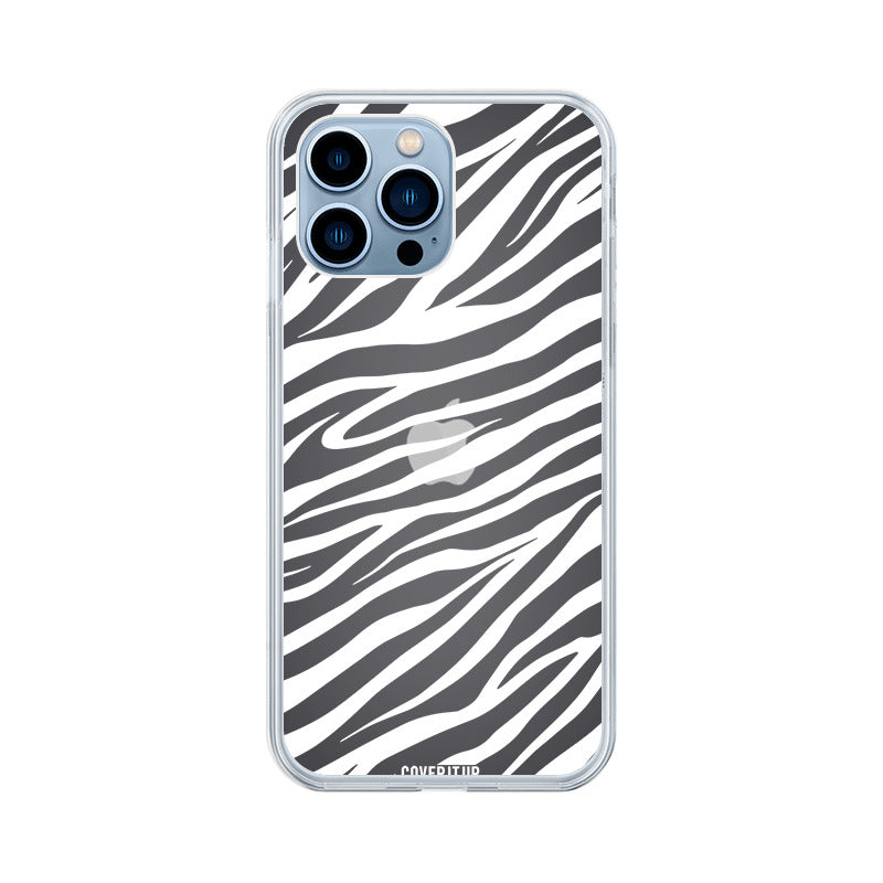 Zebra Black Stripes Clear Silicone Case