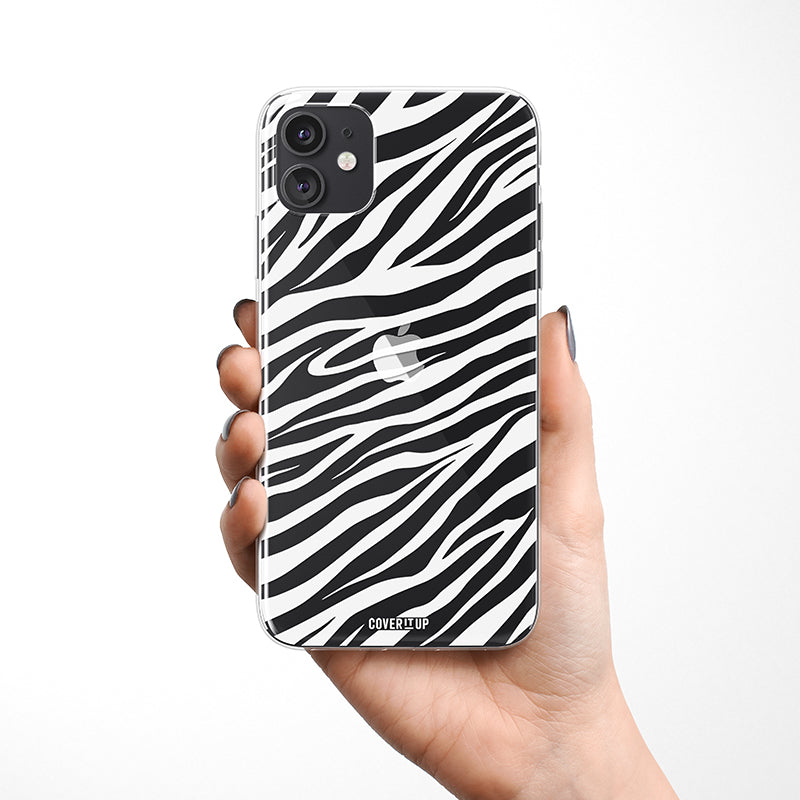 Zebra Black Stripes Clear Silicone Case