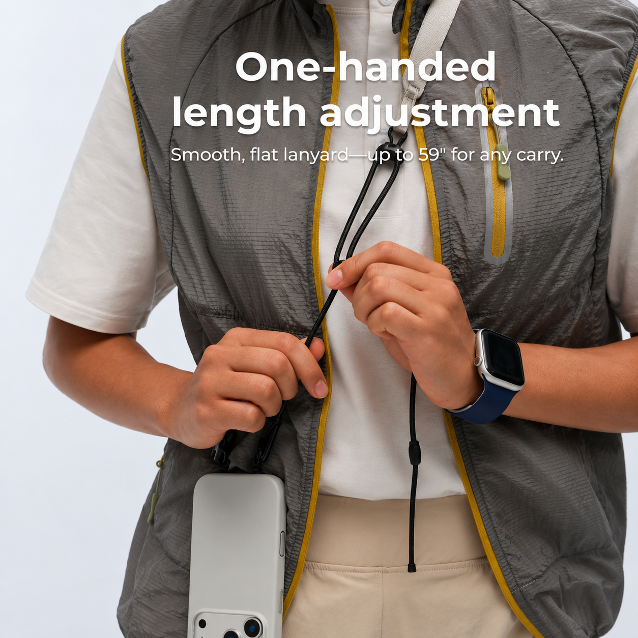 MOFT Phone Lanyard Crossbody with 2 Tabs, Adjustable Phone Strap with Premium Metal Buckles, Skin-Friendly Universal Lanyard, Compatible with Most Smartphones