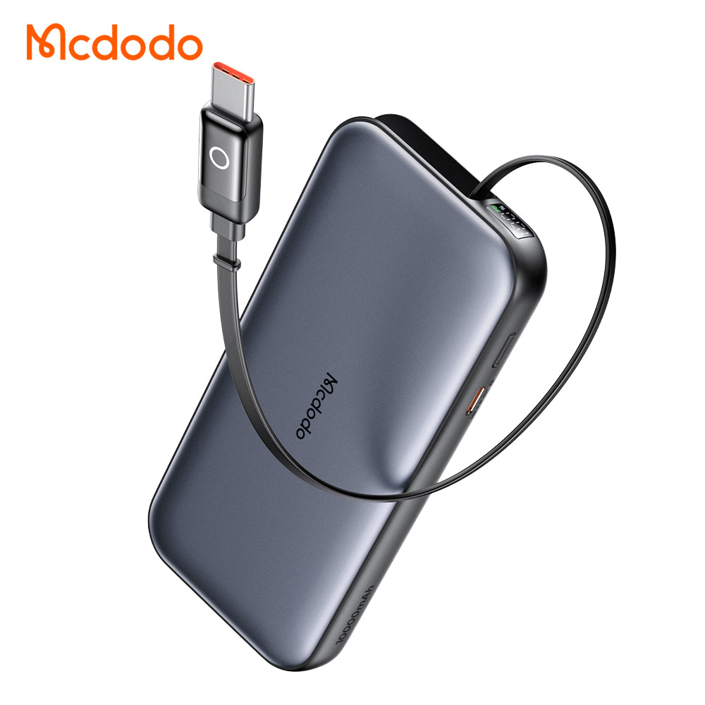 Mcdodo 45W LED Display  Power Bank 10000mAh Built-in USB-C Retractable Cable