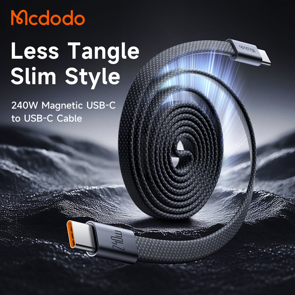 Mcdodo 240W USB-C to USB-C Magnetic Self-Winding Cable 1M