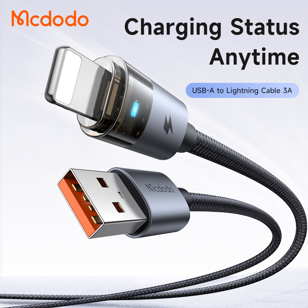 Mcdodo Lightning Transparent Cable with Charging Light 1.2m