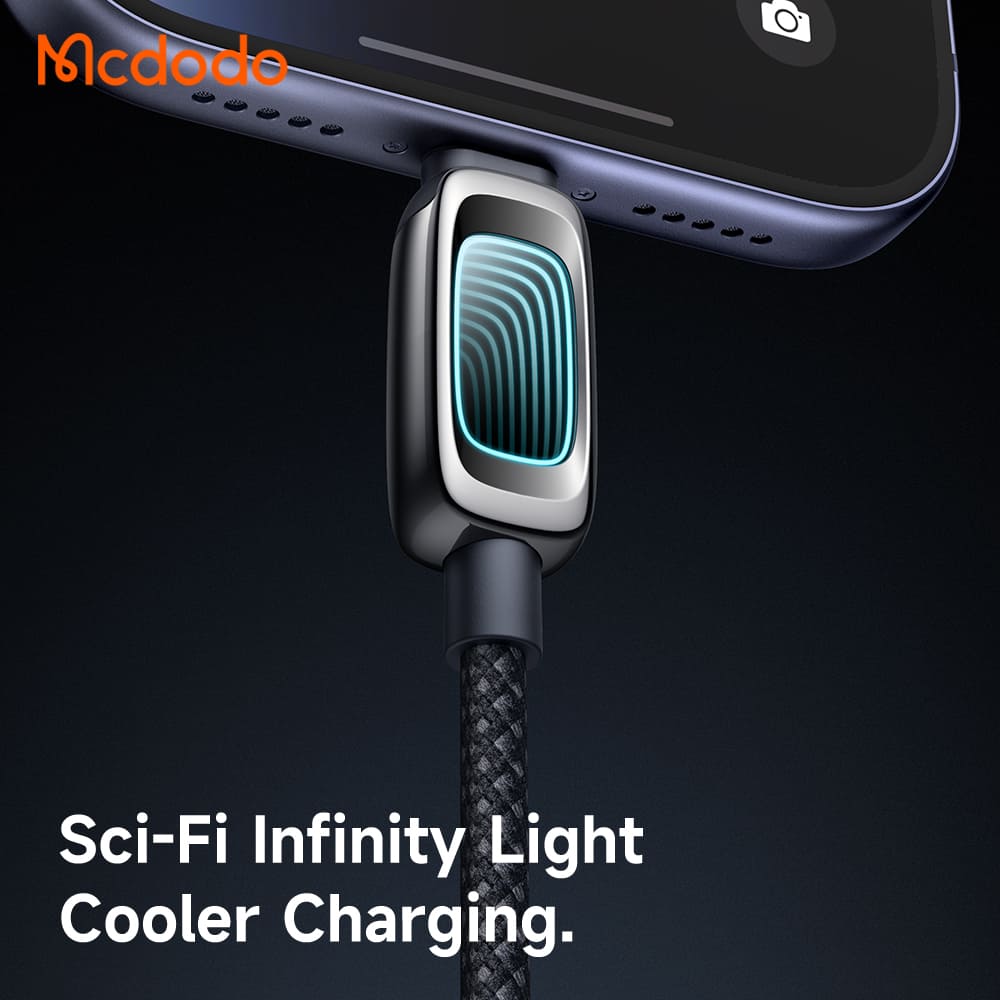 Mcdodo USB-C to USB-C 100W Cable With Sci-Fi Mirror Light 1.2M