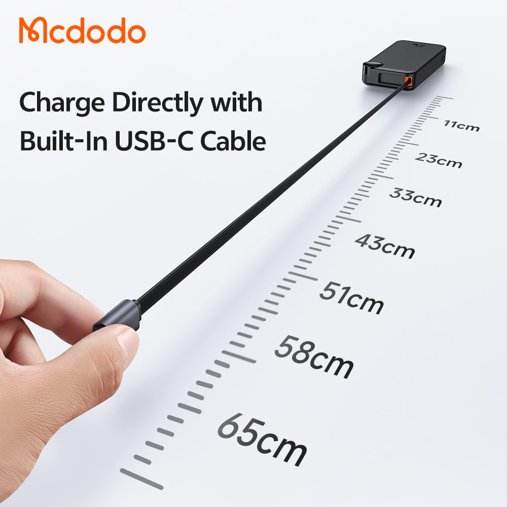 Mcdodo 22.5W Digital Display 10000mAh Power Bank Built-in Retractable Cable