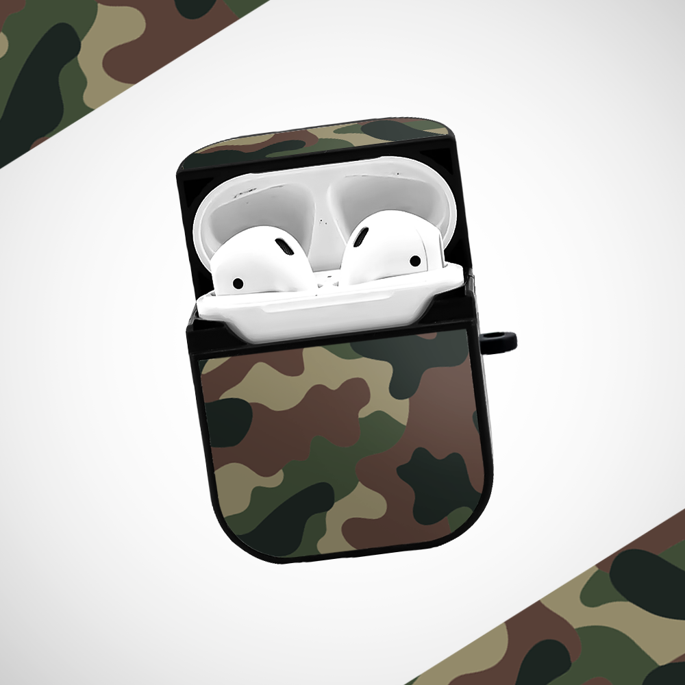 Jungle Camo Glass Airpods 1st Gen Case Covers