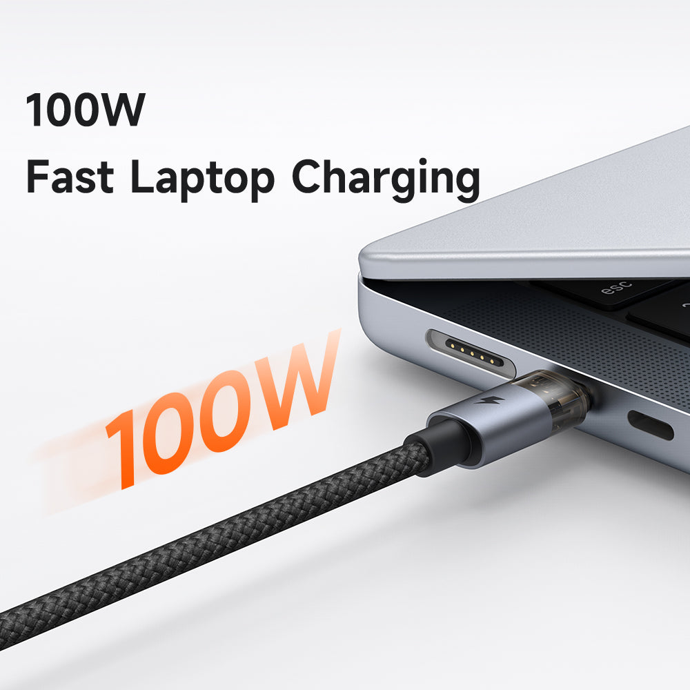 Medodo 2 in 3 100W USB-A/C to Lightning+Micro+USB-C Transparent Cable with Charging Light 1.2m