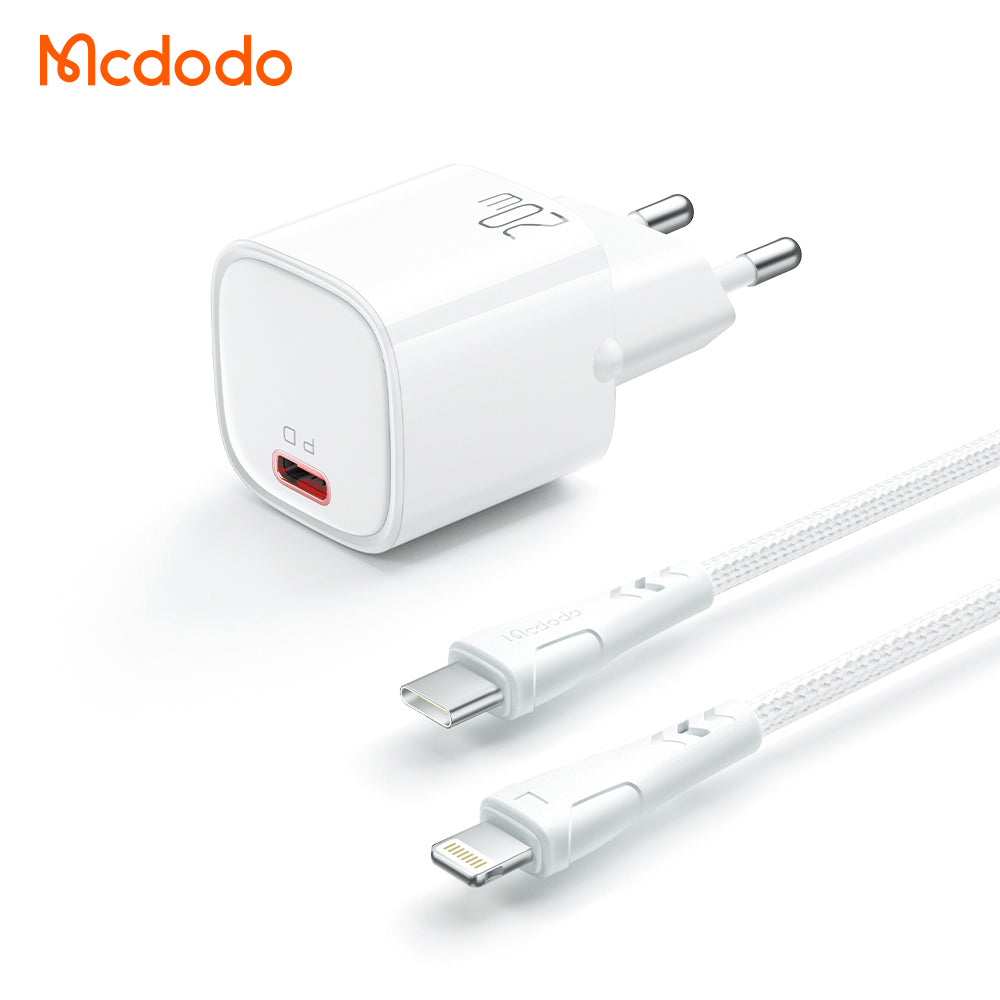 Mcdodo 20W 1C PD Fast Charger (EU) + C to L cable 1.2m