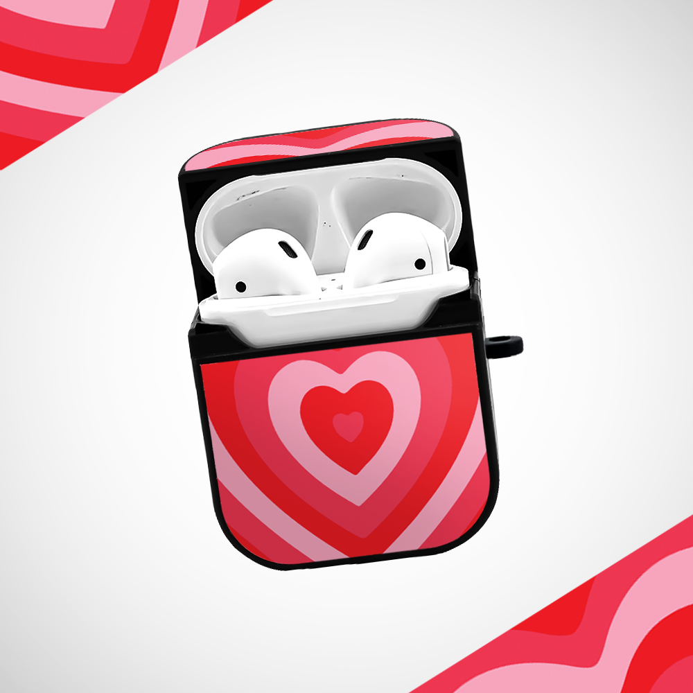 Strawberry Hearts Glass Airpods 1st Gen Case Covers