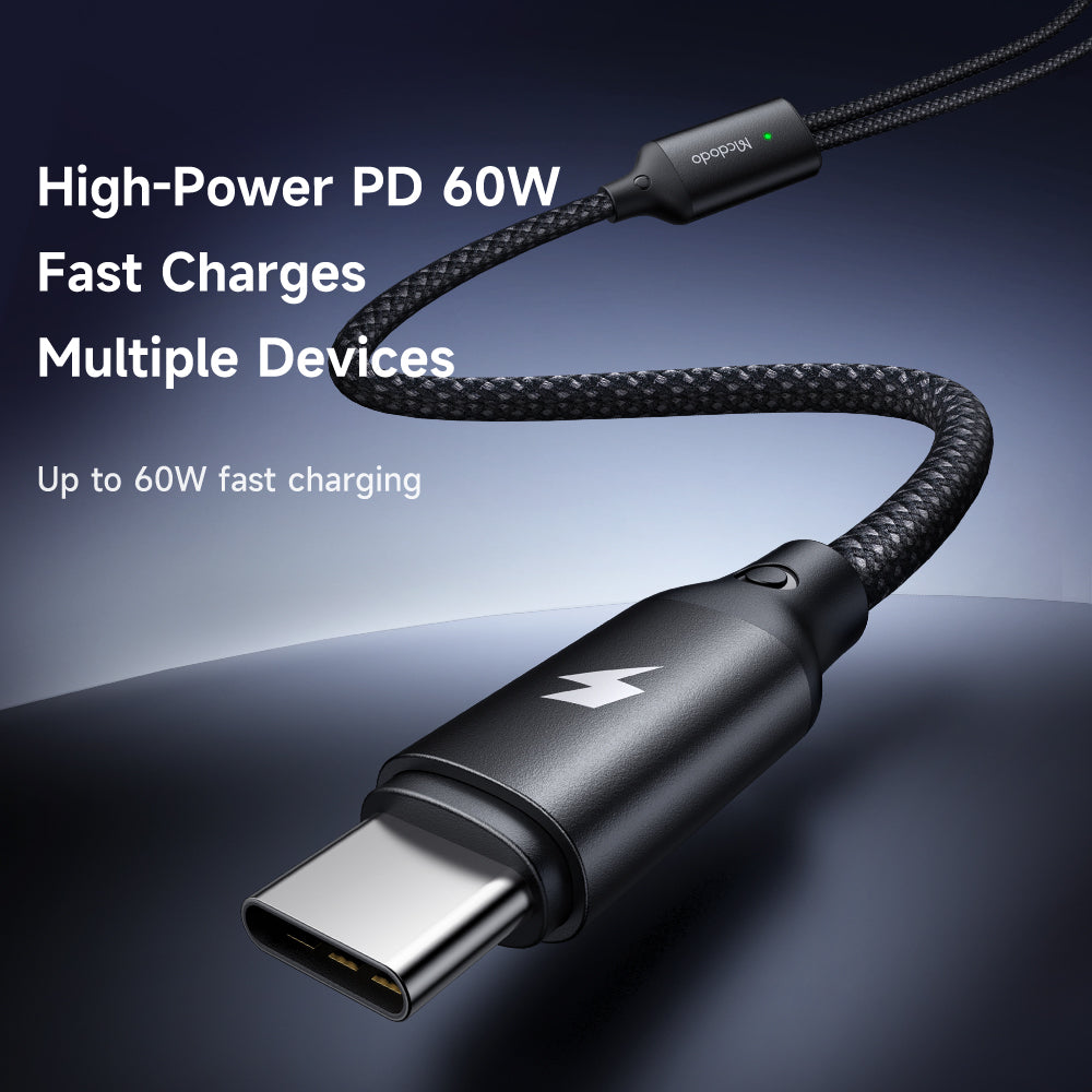 Mcdodo 2 in 1 60W USB-C to USB-C+ Wireless Charger for Samsung Watch Cable 1.2m