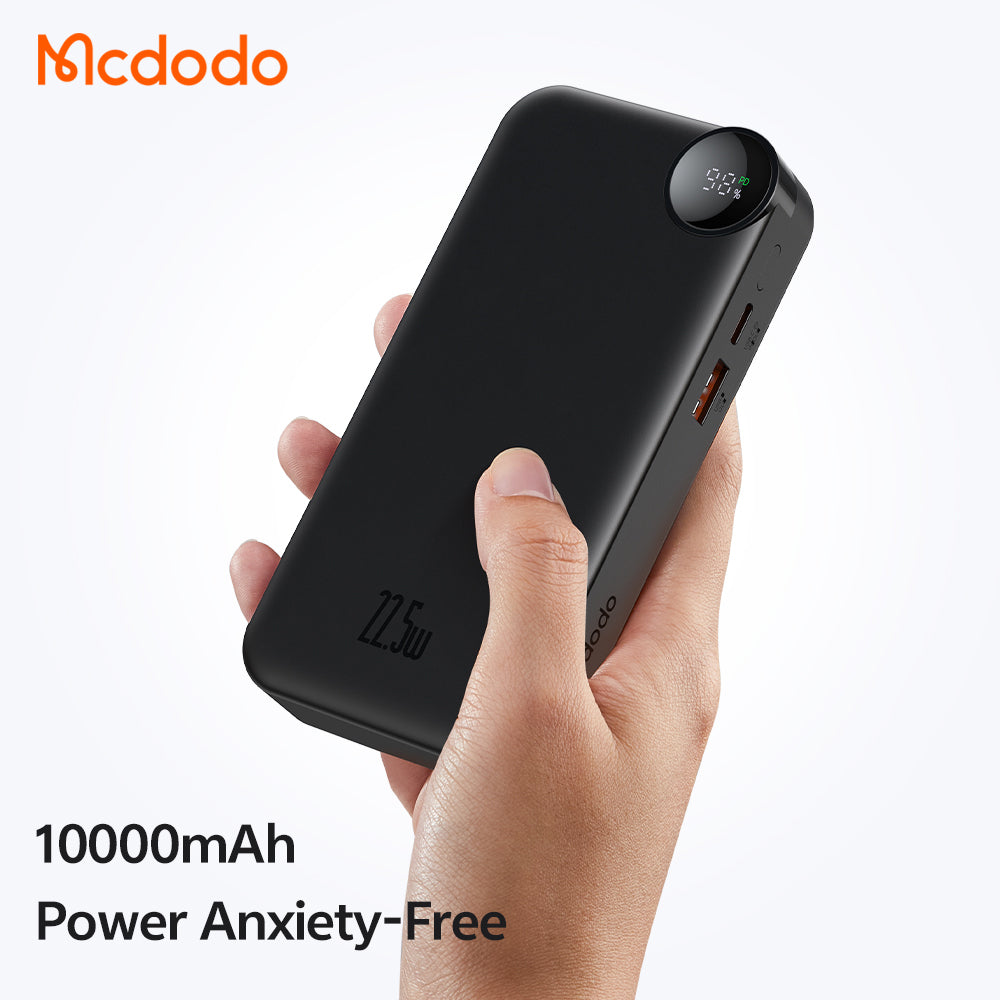 Mcdodo 22.5W Digital Display 10000mAh Power Bank Built-in Retractable Cable