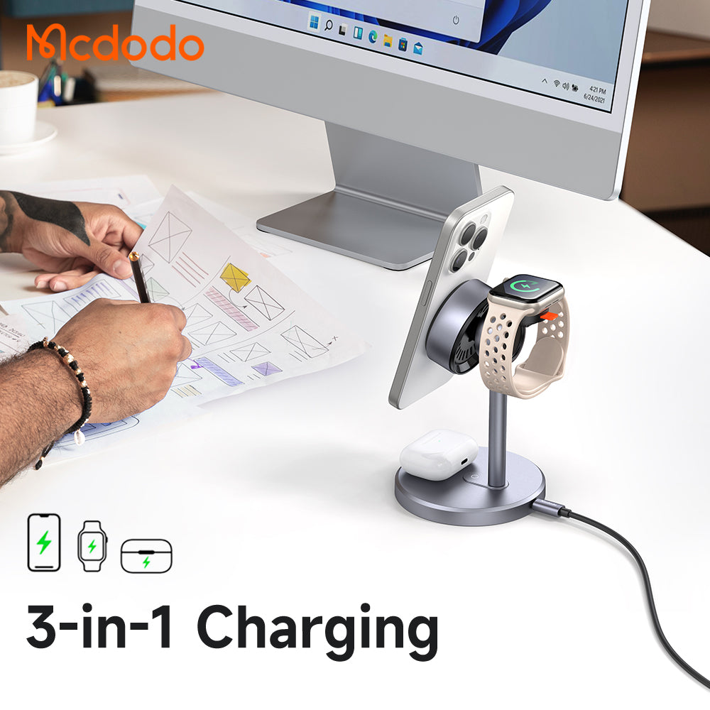 Mcdodo MagQ Qi2 Magnetic Wireless Charging Station 3 in 1 Stand (Qi2 Officially Certified)