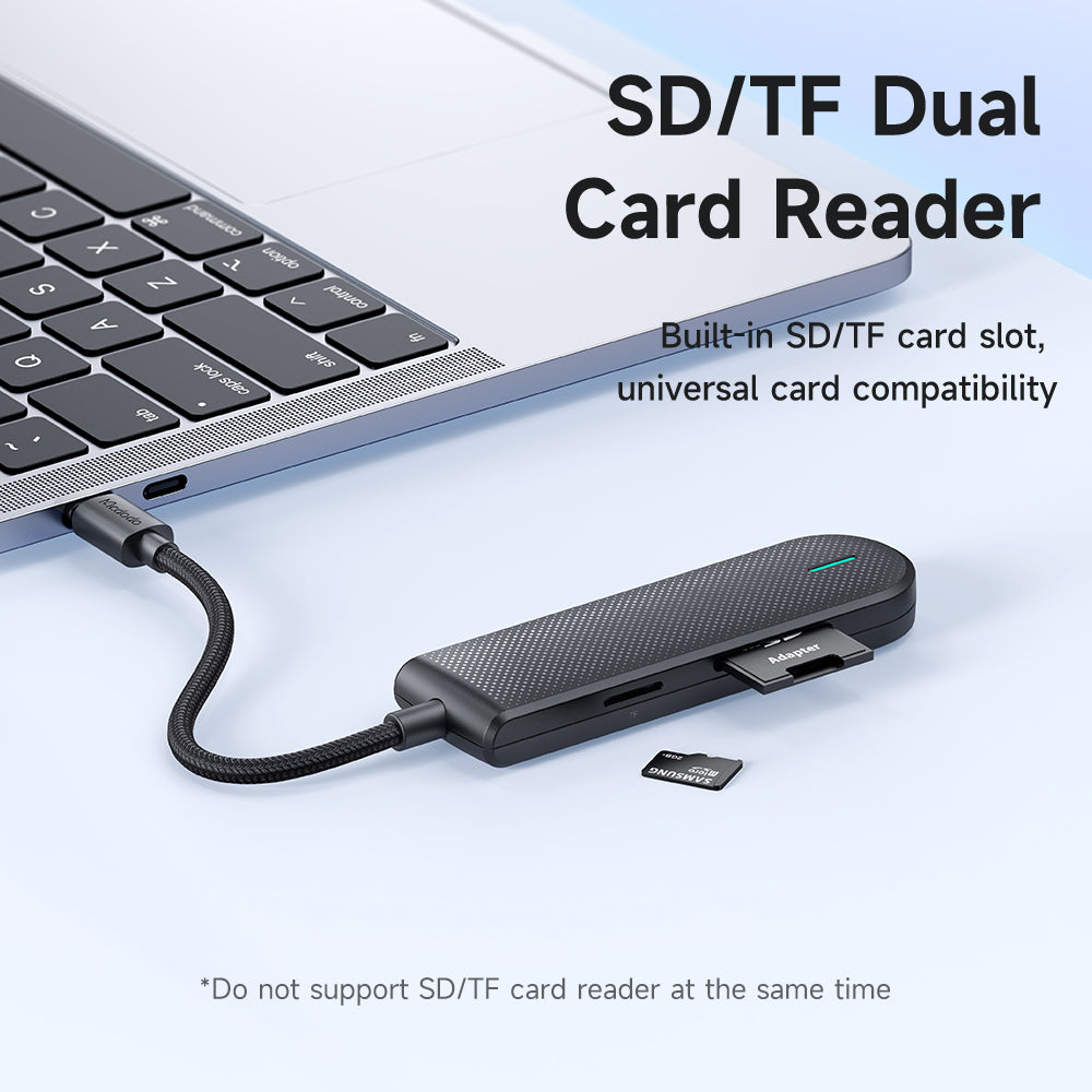 Mcdodo 5 in 1 HUB (USB2.0*2,USB3.0*1,SD/TF Card Slot*1)
